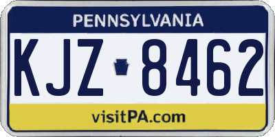 PA license plate KJZ8462