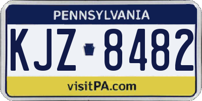 PA license plate KJZ8482