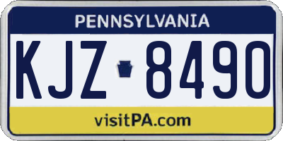 PA license plate KJZ8490
