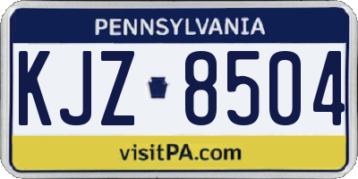 PA license plate KJZ8504