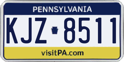 PA license plate KJZ8511