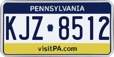PA license plate KJZ8512