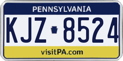 PA license plate KJZ8524