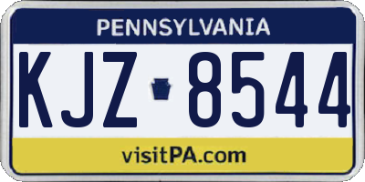 PA license plate KJZ8544