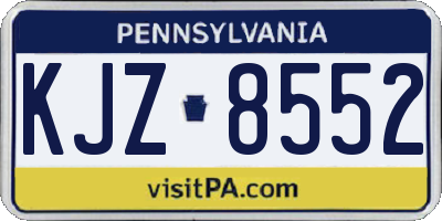 PA license plate KJZ8552