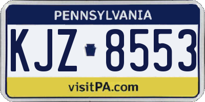 PA license plate KJZ8553