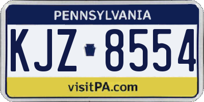 PA license plate KJZ8554