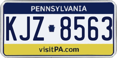 PA license plate KJZ8563