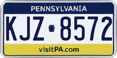 PA license plate KJZ8572