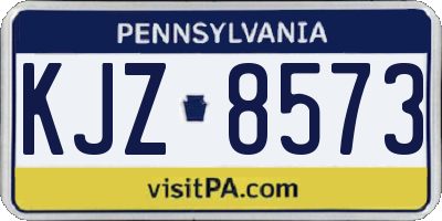PA license plate KJZ8573