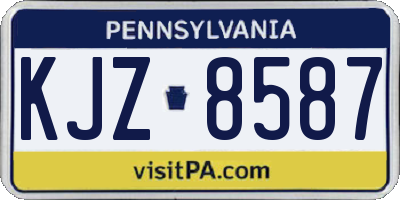 PA license plate KJZ8587