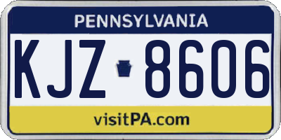 PA license plate KJZ8606