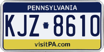 PA license plate KJZ8610
