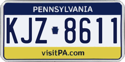 PA license plate KJZ8611
