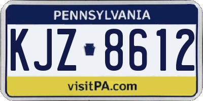 PA license plate KJZ8612