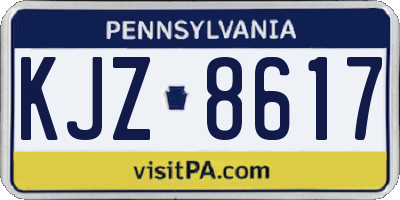 PA license plate KJZ8617