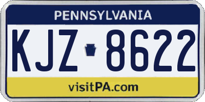 PA license plate KJZ8622