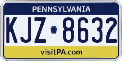 PA license plate KJZ8632