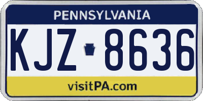 PA license plate KJZ8636