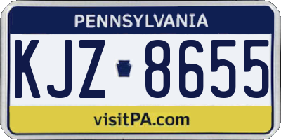 PA license plate KJZ8655