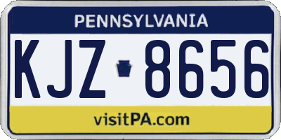 PA license plate KJZ8656