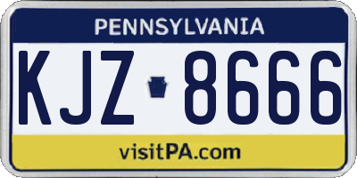 PA license plate KJZ8666