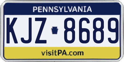 PA license plate KJZ8689