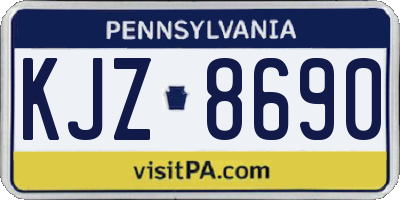 PA license plate KJZ8690
