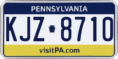 PA license plate KJZ8710