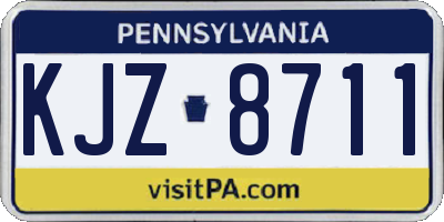 PA license plate KJZ8711