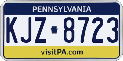 PA license plate KJZ8723