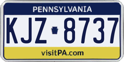 PA license plate KJZ8737