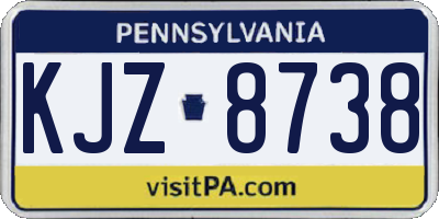 PA license plate KJZ8738