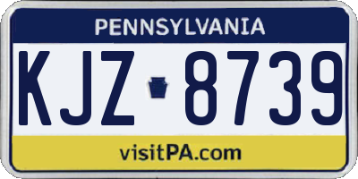 PA license plate KJZ8739