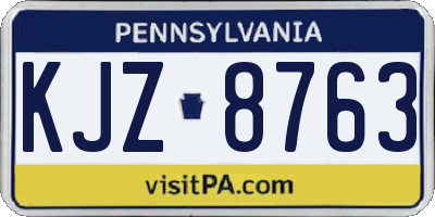 PA license plate KJZ8763