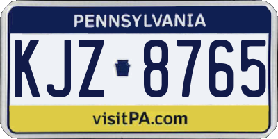 PA license plate KJZ8765