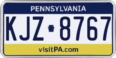 PA license plate KJZ8767