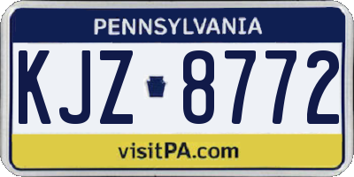 PA license plate KJZ8772