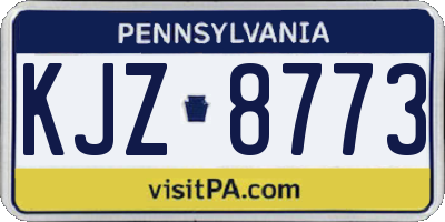 PA license plate KJZ8773