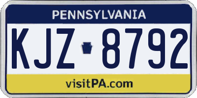 PA license plate KJZ8792