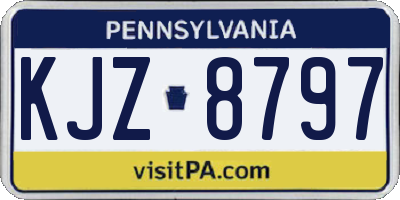 PA license plate KJZ8797