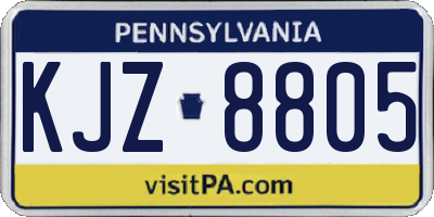 PA license plate KJZ8805