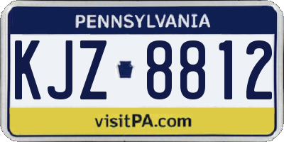PA license plate KJZ8812