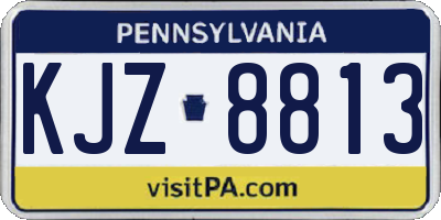 PA license plate KJZ8813