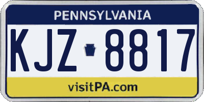 PA license plate KJZ8817