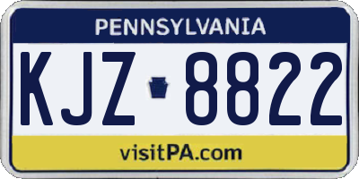 PA license plate KJZ8822