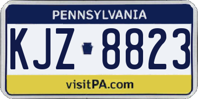 PA license plate KJZ8823