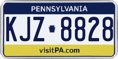 PA license plate KJZ8828