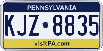 PA license plate KJZ8835