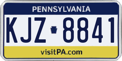 PA license plate KJZ8841